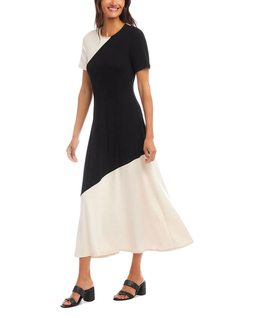 Karen Kane Short Sleeve Contrast Midi Dress 4