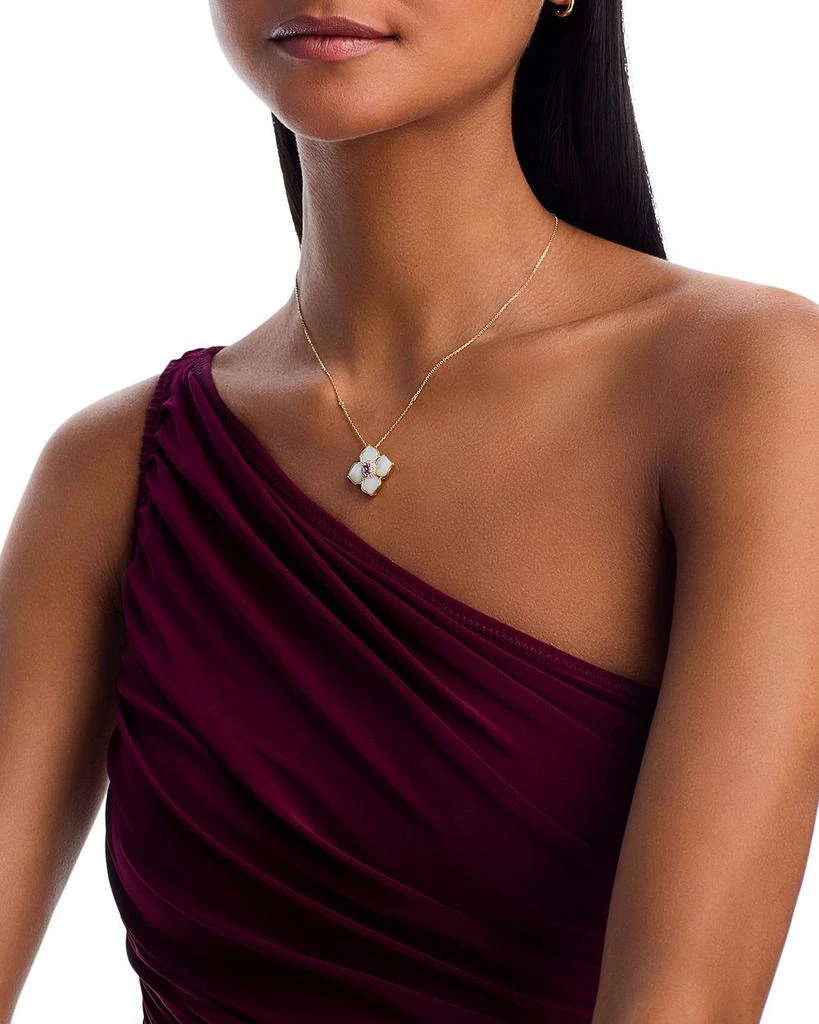 Bloomingdale
s Fine Collection Pink Sapphire
Mother of Pearl Flower Pendant Necklace in 14K Yellow Gold, 18" 2