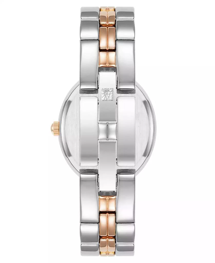 Anne Klein Women's Quartz Minimalist Oval Silver-Tone and Rose Gold-Tone Alloy Metal Bracelet Watch 3