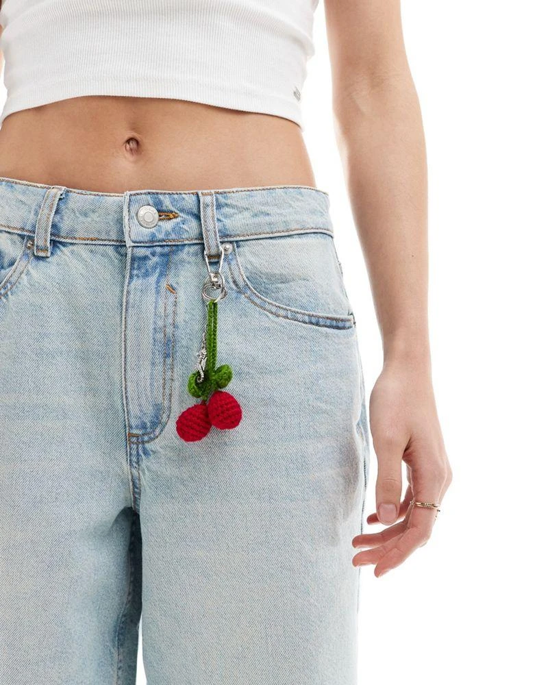 ASOS ASOS DESIGN baggy longline denim jorts in bleach wash 2