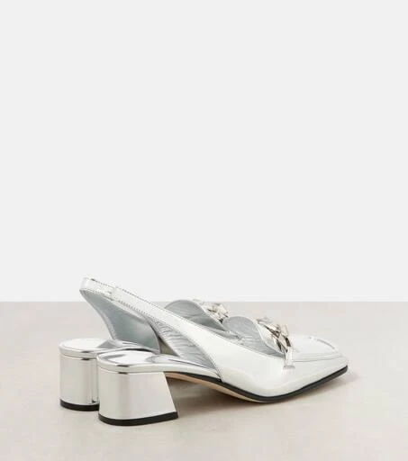 Jimmy Choo Diamond Tilda metallic leather slingback pumps 3