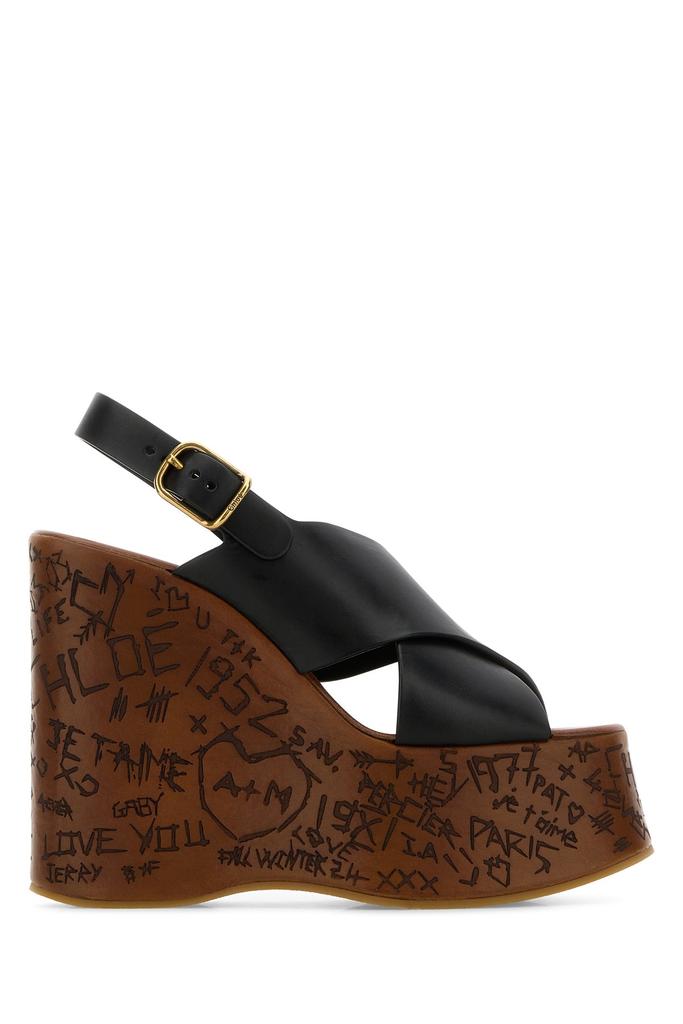 Chloé Black leather Maxime wedges