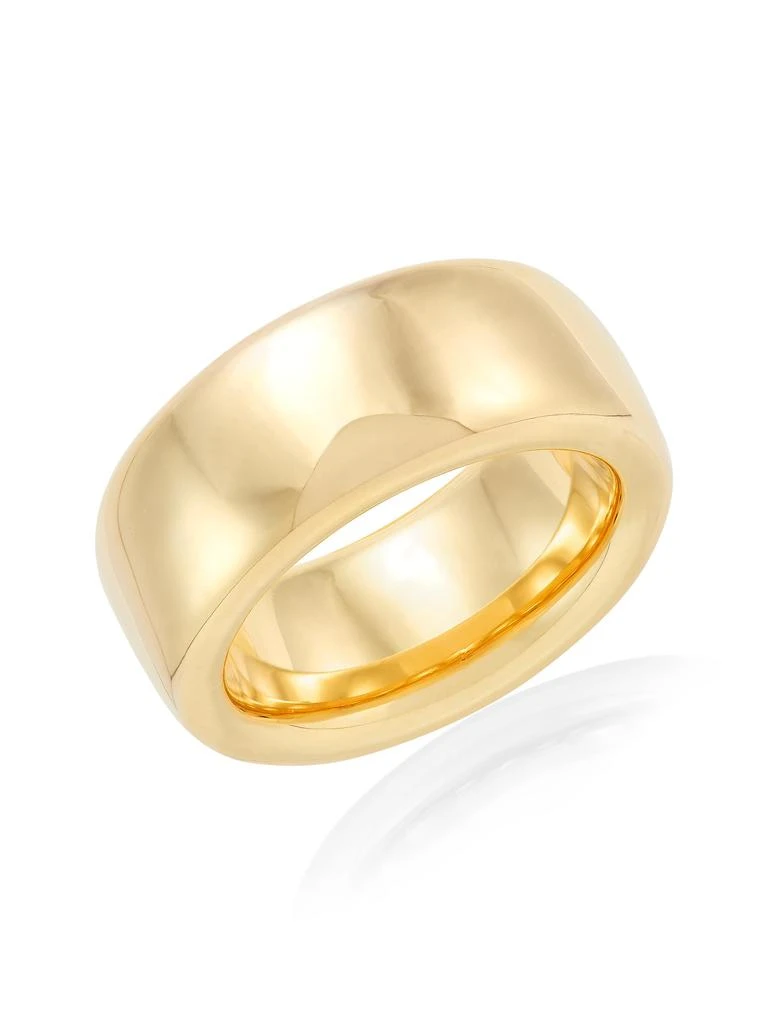 Saks Fifth Avenue 18K Yellow Goldplated Sterling Silver Wide Band Ring 1