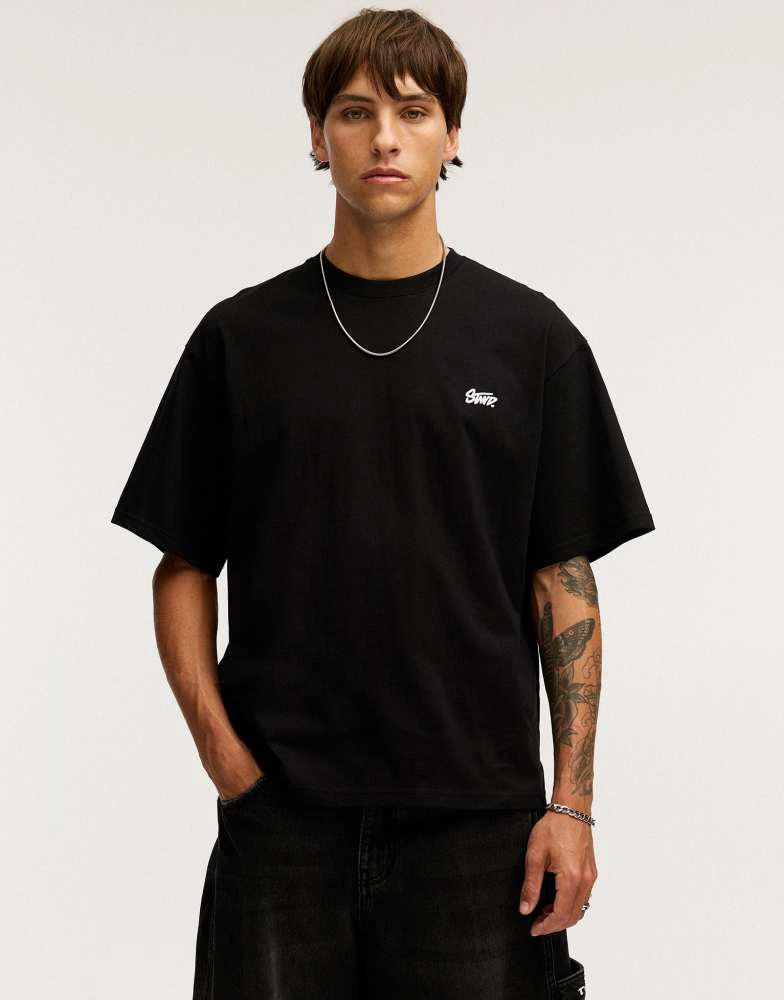 Pull&Bear Pull&Bear t-shirt with STWD logo in black 1