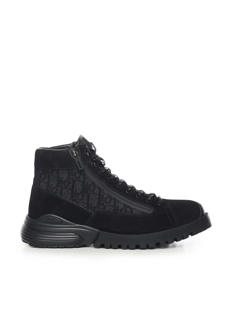 Shop Dior Homme Monogram Lace-Up Boots on Sale at  display picture 2