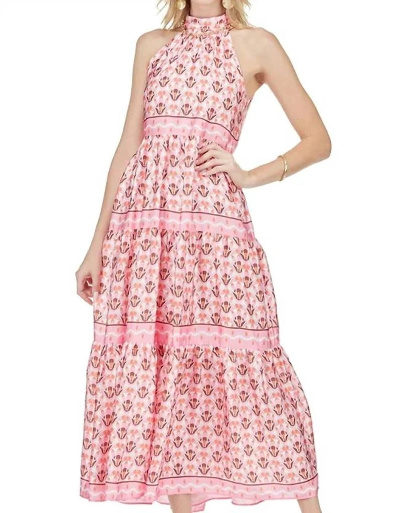 Jade Halter Maxi Dress In Tribeca 1