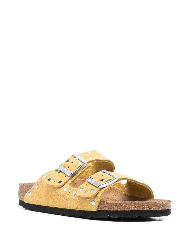 Birkenstock Birkenstock 'Arizona' Leather Slippers In Mustard Yellow 2