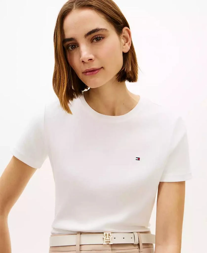Tommy Hilfiger Women
s Rib Crew Neck Short-Sleeve Slim T-Shirt 3