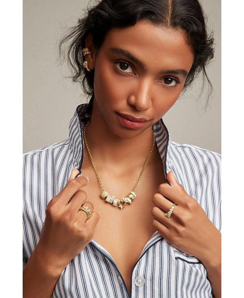 Adina Reyter 14K Yellow Gold Lab Grown Diamond Pear Cut Groovy Heart Big Bead Pendant 2