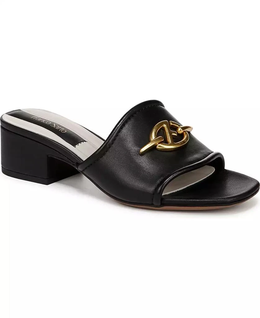 Franco Sarto Women's Noreen 2 Open Square Toe Block Heel Slide Sandals 1