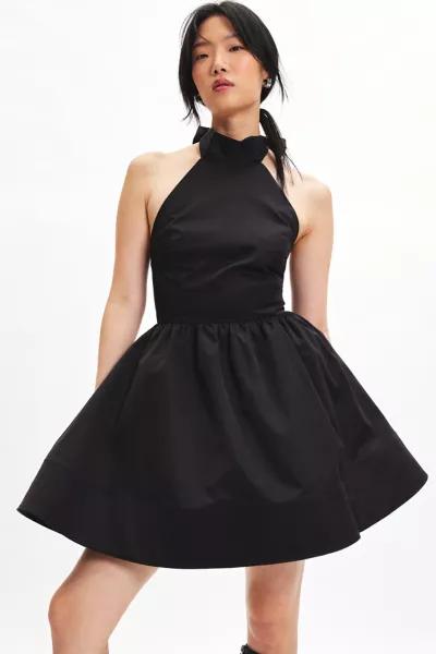 Glamorous Glamorous Bow Halter Fit-And-Flare Mini Dress