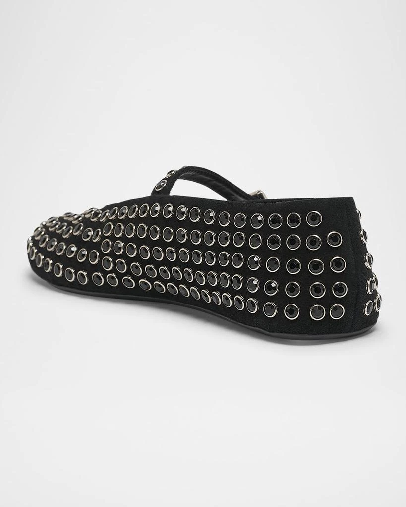 Alaia Crystal Stud Mary Jane Ballerina Flats 2