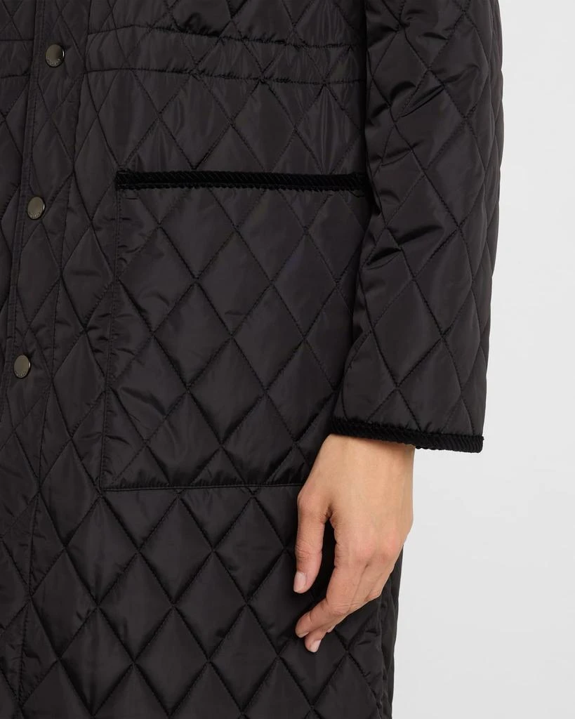 Burberry Corduroy-Collar Quilted Long Jacket 5