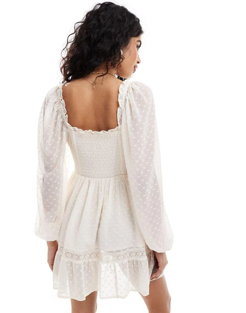 Miss Selfridge Miss Selfridge chiffon corset detail mini dress in ivory 4