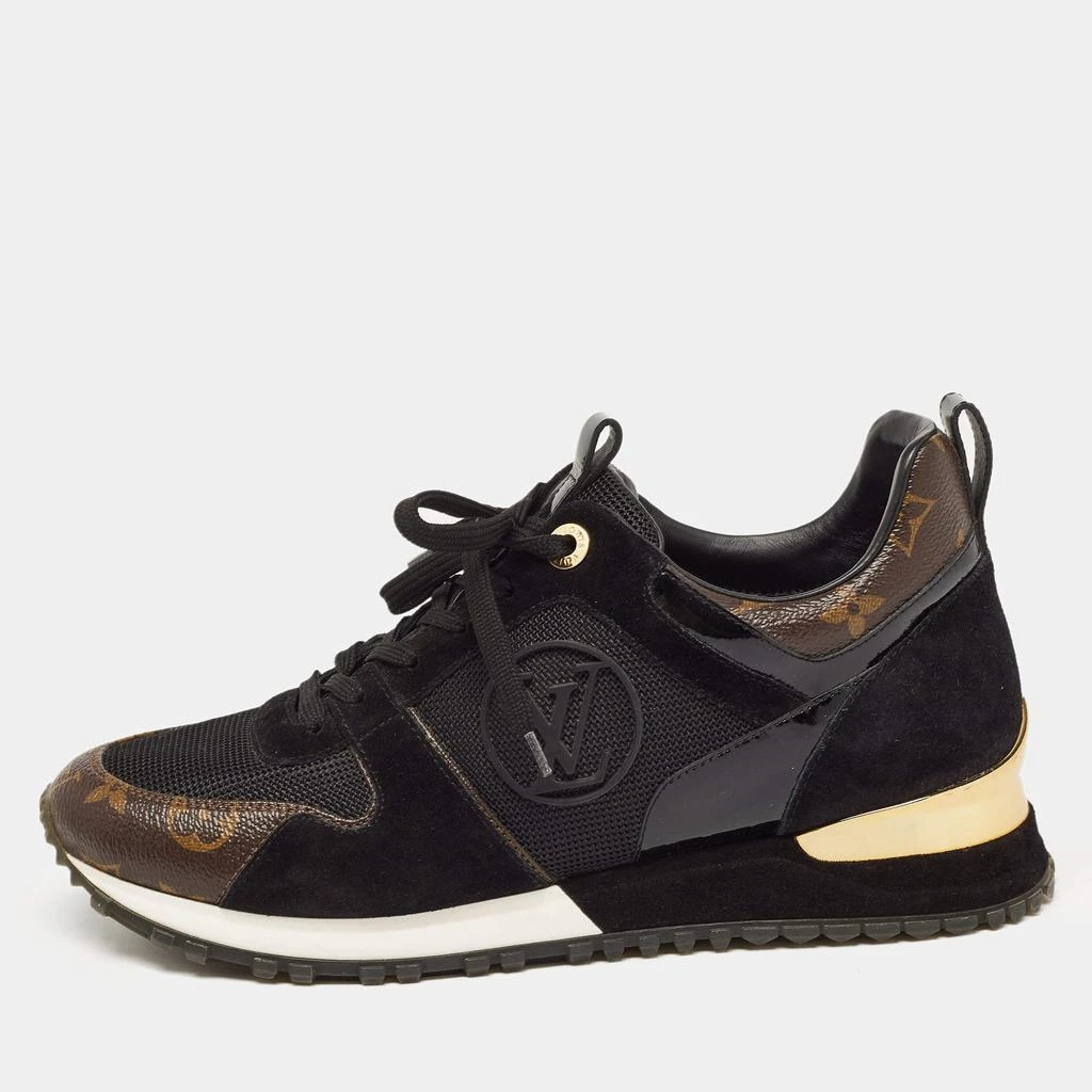 Louis Vuitton Louis Vuitton Brown/Black Monogram Canvas and Suede Run Away Sneakers Size 39 1