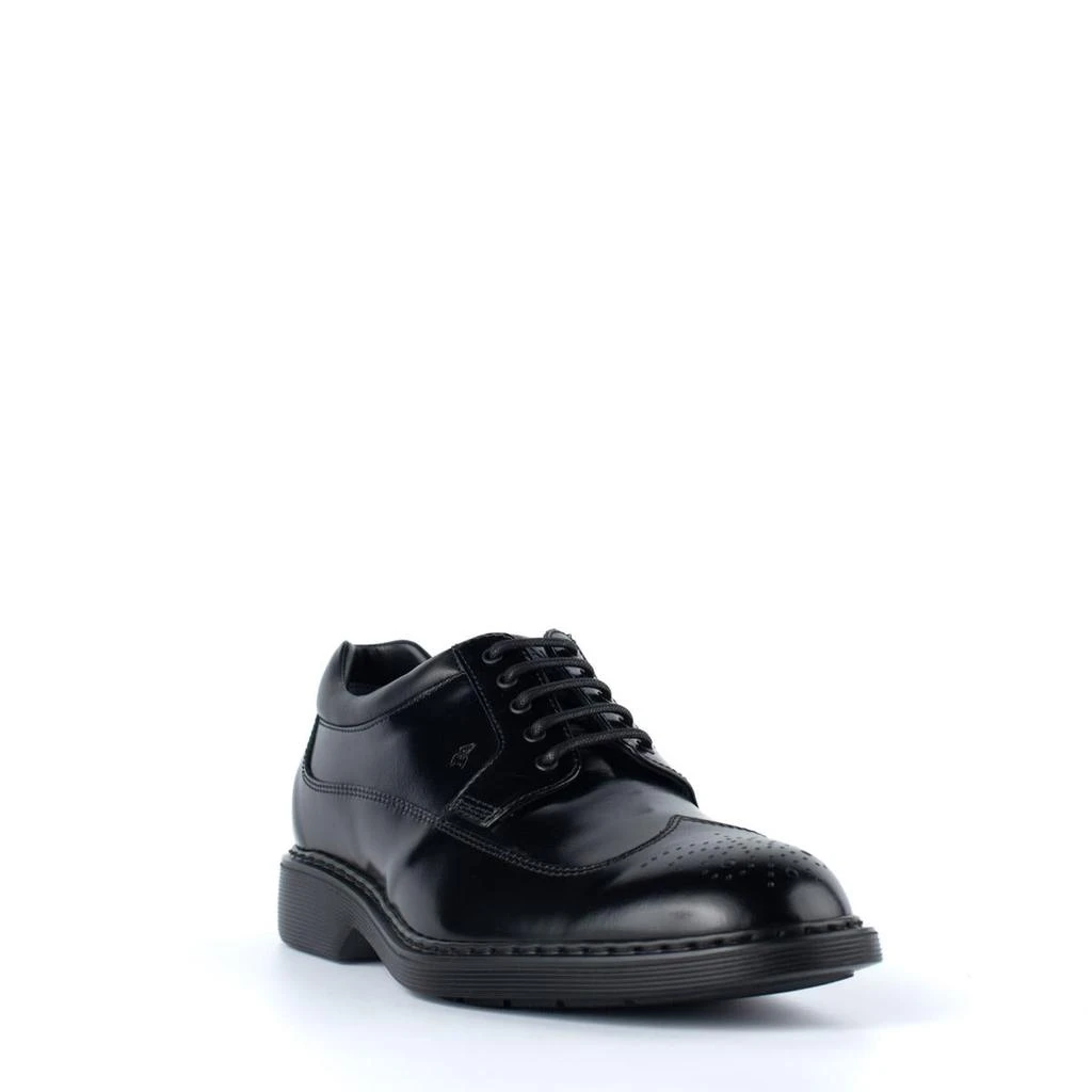 hogan Hogan Black Leather Dovetail Lace-Up 2