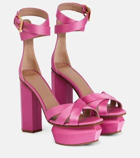 Balmain Ava satin platform sandals 1