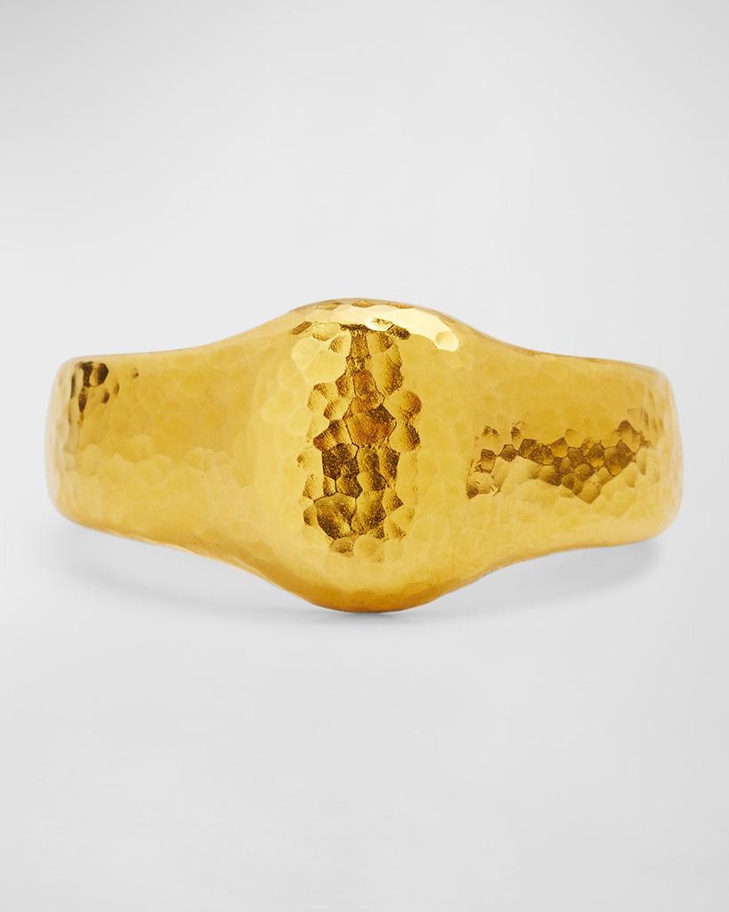 Gurhan Men's Hammered 22K Yellow Gold Signet Ring