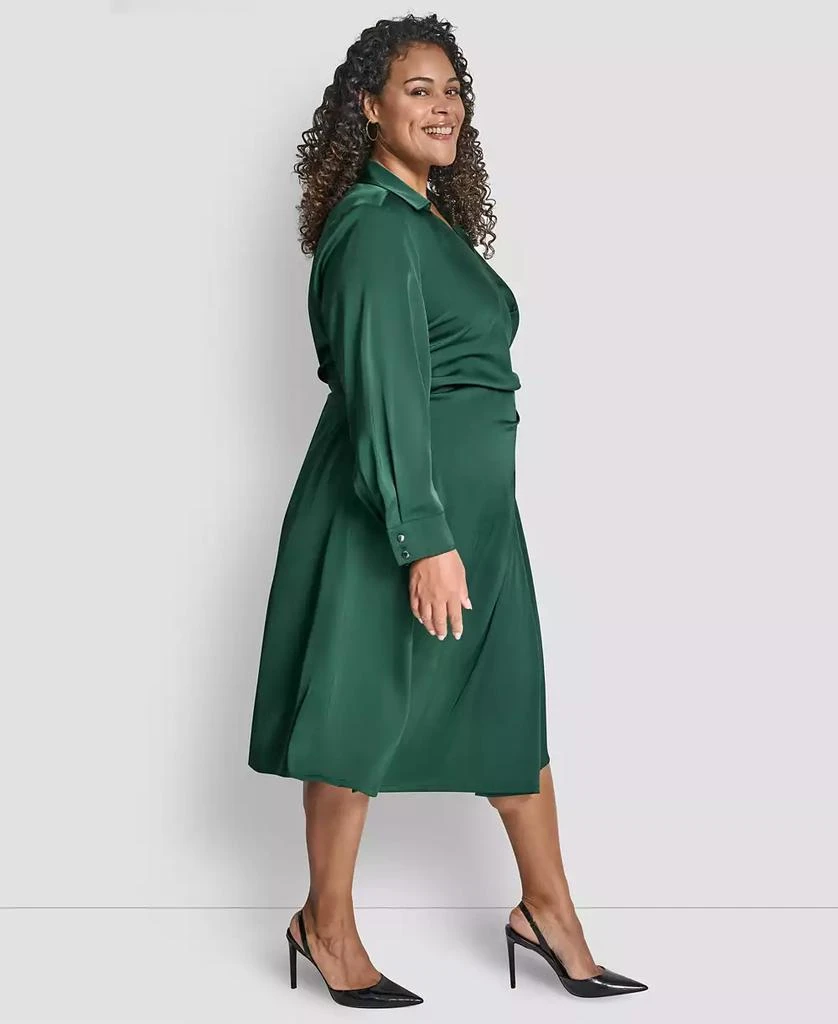 Shop Plus Size Long Sleeve Surplice O-Ring Midi Dress on Sale at  BeyondStyle  Get 61% Off Plus Size Long Sleeve Surplice O-Ring Midi Dress  with Limited-Time Flash Deals, Exclusive Discounts, and