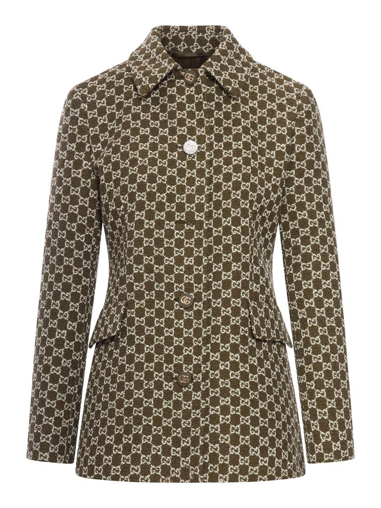 Gucci Gucci rosso ancora technical gabardine jacket