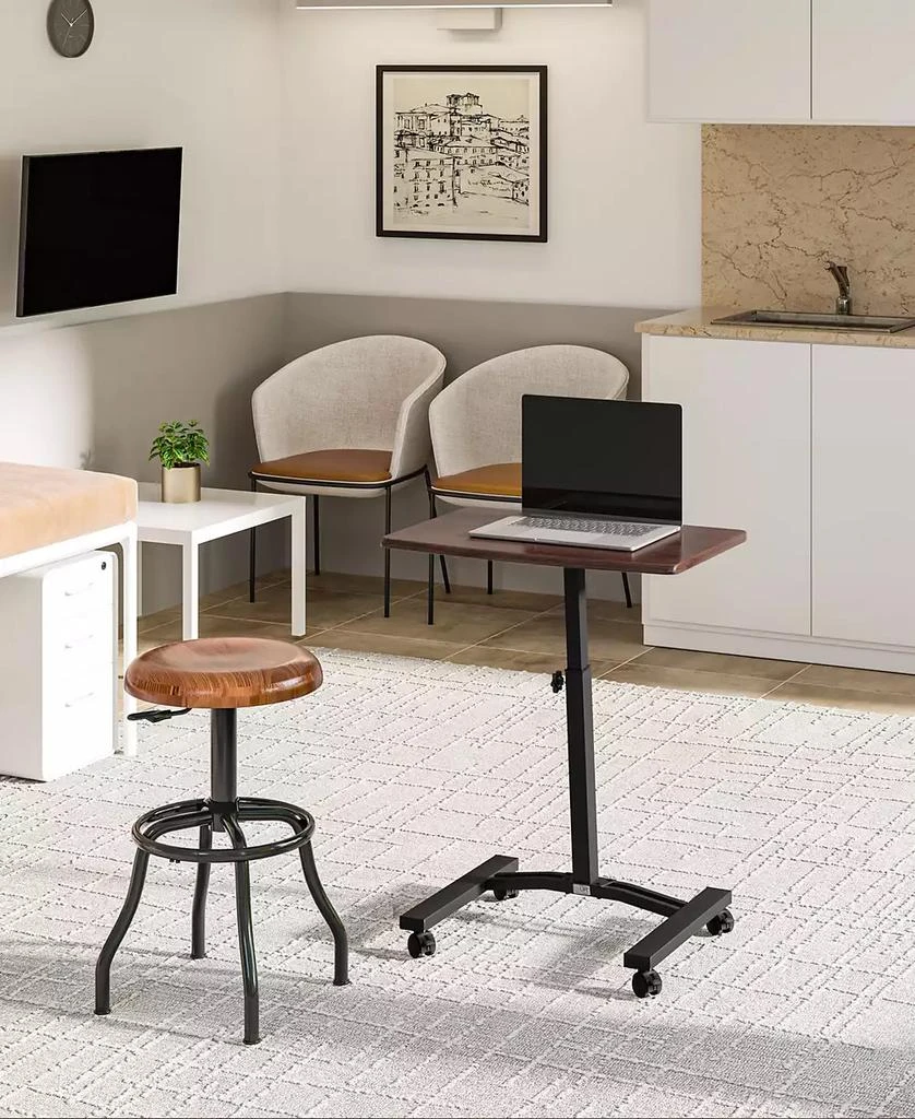 Seville Classics Mobile Laptop Desk Cart With Side Table 9