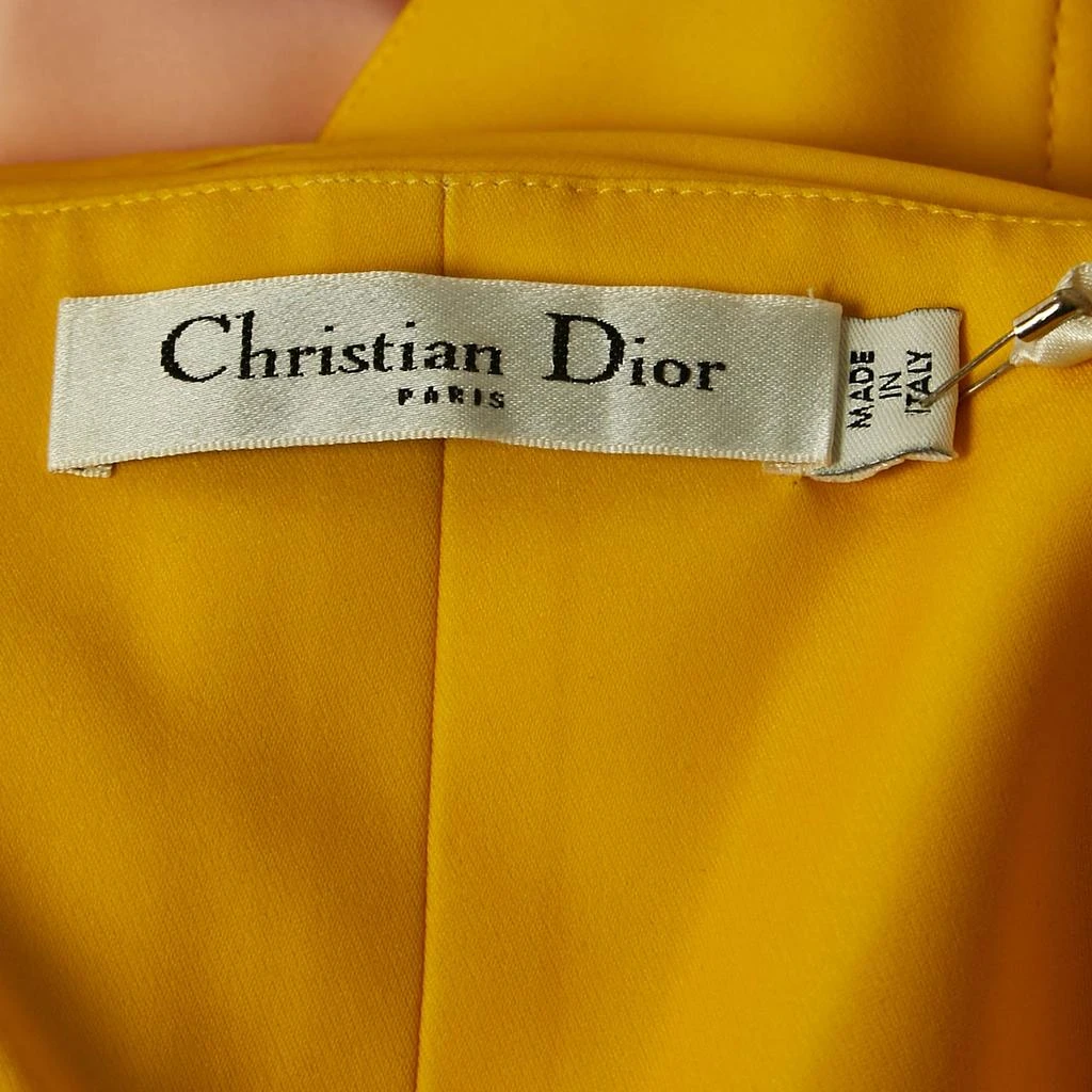 Dior Dior Yellow Crepe Strapless Asymmetric Corset Top M 5