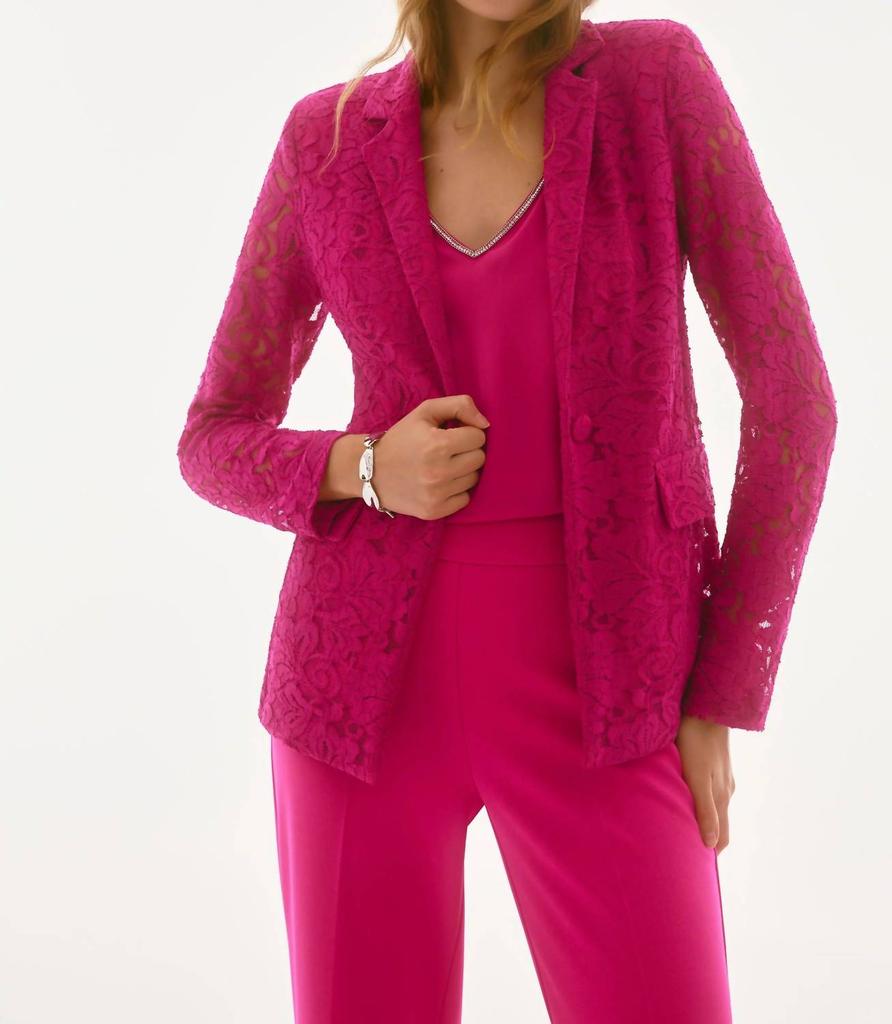 JOSEPH RIBKOFF Joseph Ribkoff - Fitted Floral Lace Blazer Jacket