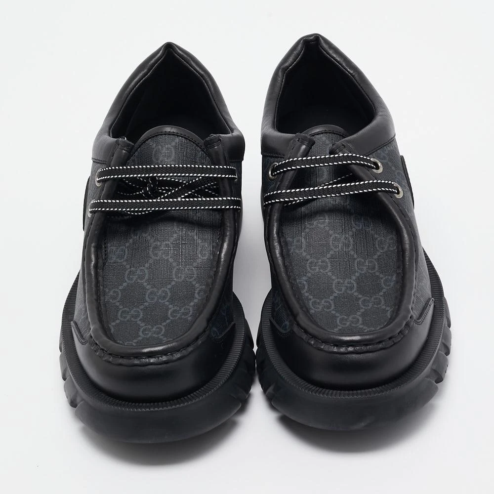 Gucci Gucci Black GG Supreme Canvas and Leather Retro Interlocking G Derby Size 44 3