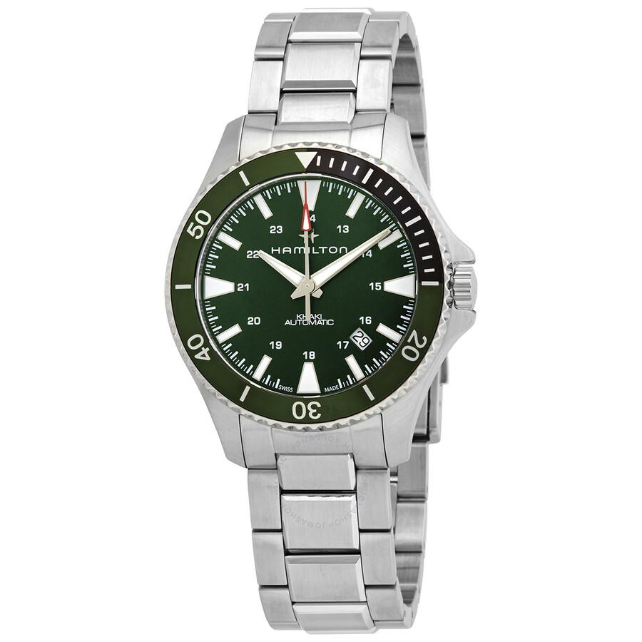 Hamilton Open Box - Hamilton Khaki Navy Automatic Green Dial Sprite Bezel Men's Watch H82375161