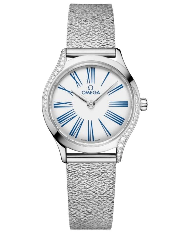 Omega Omega De Ville Tresor Mini Quartz White Dial Diamond Bezel Steel Women's Watch 428.15.26.60.04.002 1