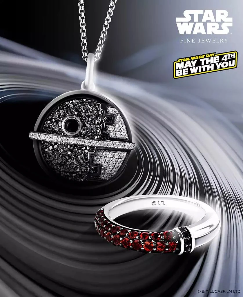 Wonder Fine Jewelry Star Wars Men's Sapphire (1/4 ct. t.w.), Garnet Accent, & Blue Enamel R2D2 Ring in Sterling Silver 6