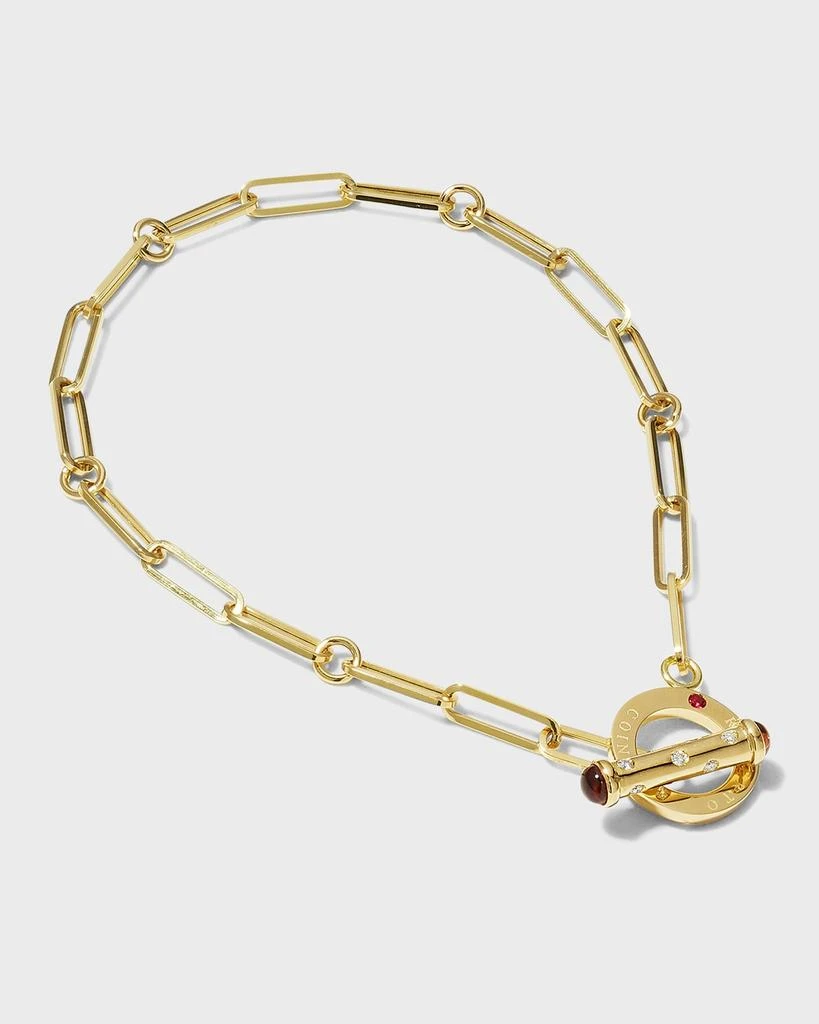 Roberto Coin Yellow Gold Paperclip Chain Bracelet with Diamond Toggle 3