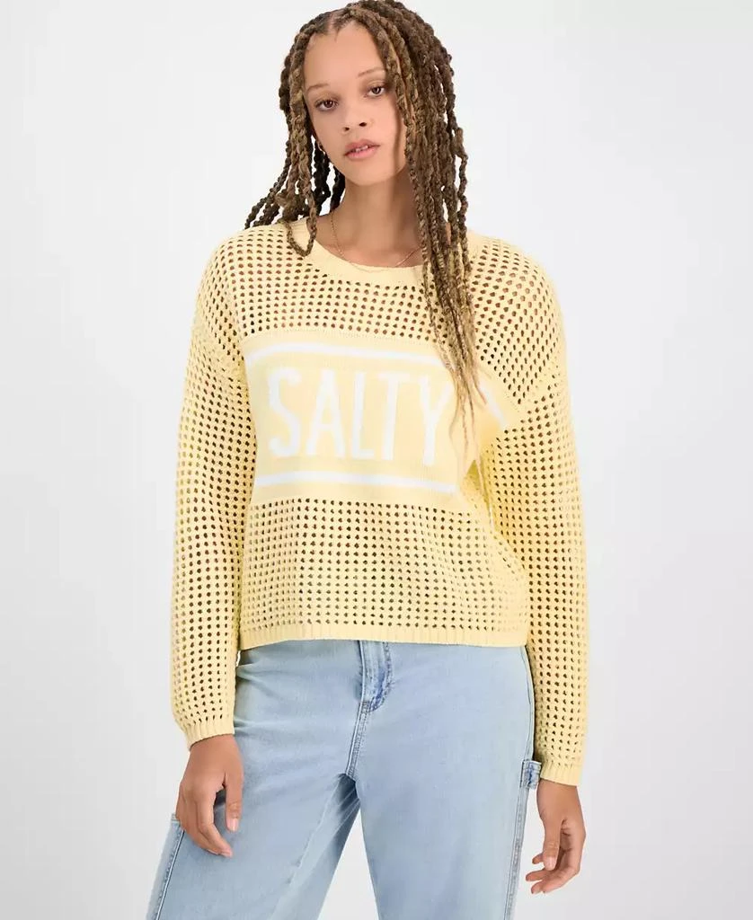 Hooked Up by IOT Juniors' Open-Stitch Sweater 1