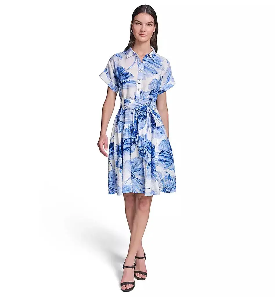 fitted midi dress Apron Midi Dress | Nautical Night | XS