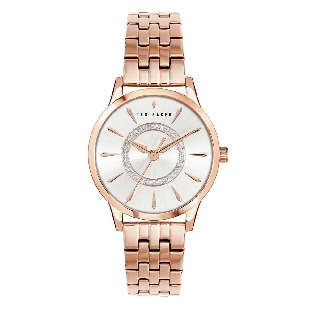 Ted Baker London Women's Fitzrovia Charm Rose Gold-Tone Stainless Steel Bracelet Watch 34mm 1