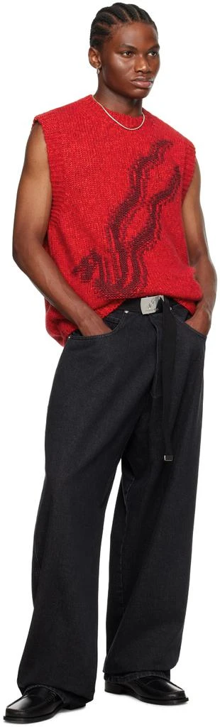 LU'U DAN Red Intarsia Vest 4