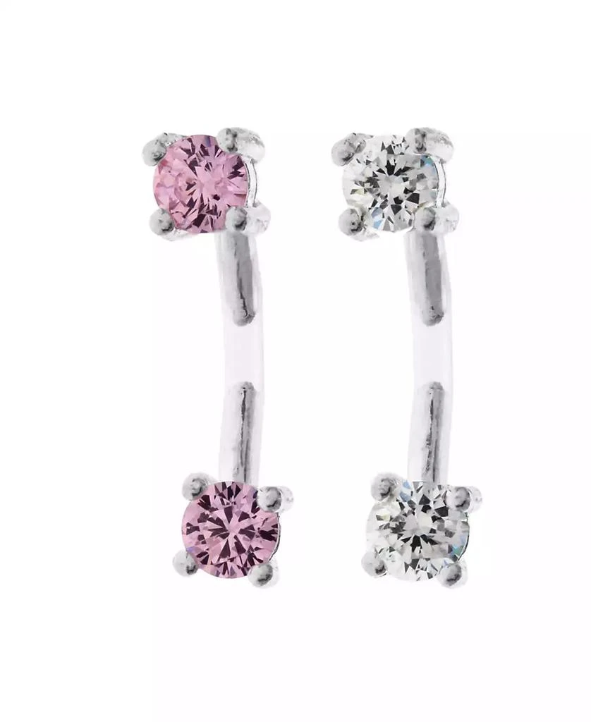 Rhona Sutton Bodifine Stainless Steel Set of 2 Crystal Eyebrow Bars