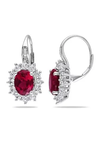 Belk 
Co. Created Ruby and White Sapphire Diamond Accent Earrings in Sterling Silver