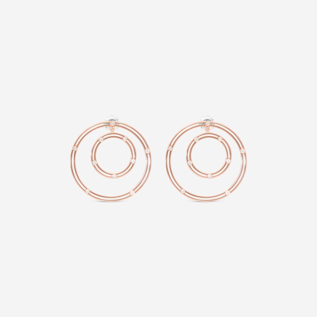 Damiani Damiani 18K Rose Gold Diamond Circle Stud Earrings 20086879