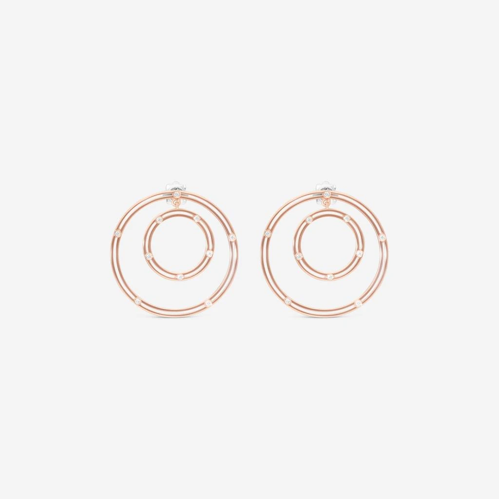Damiani Damiani 18K Rose Gold Diamond Circle Stud Earrings 20086879 1