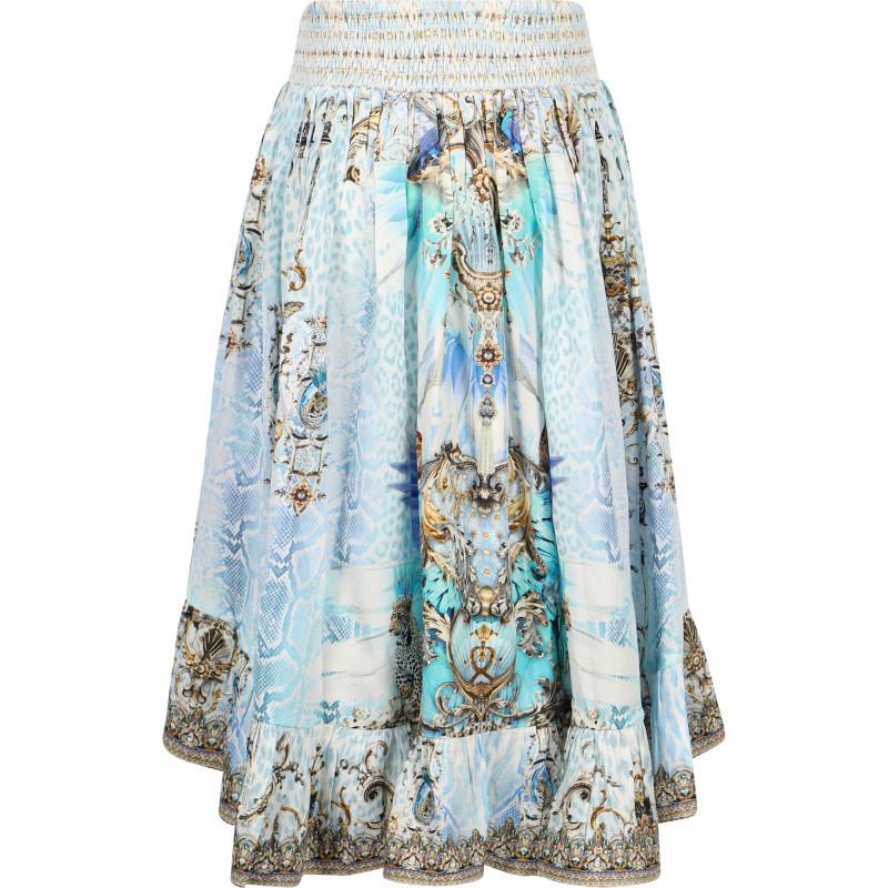 Camilla High low hem skirt in light blue