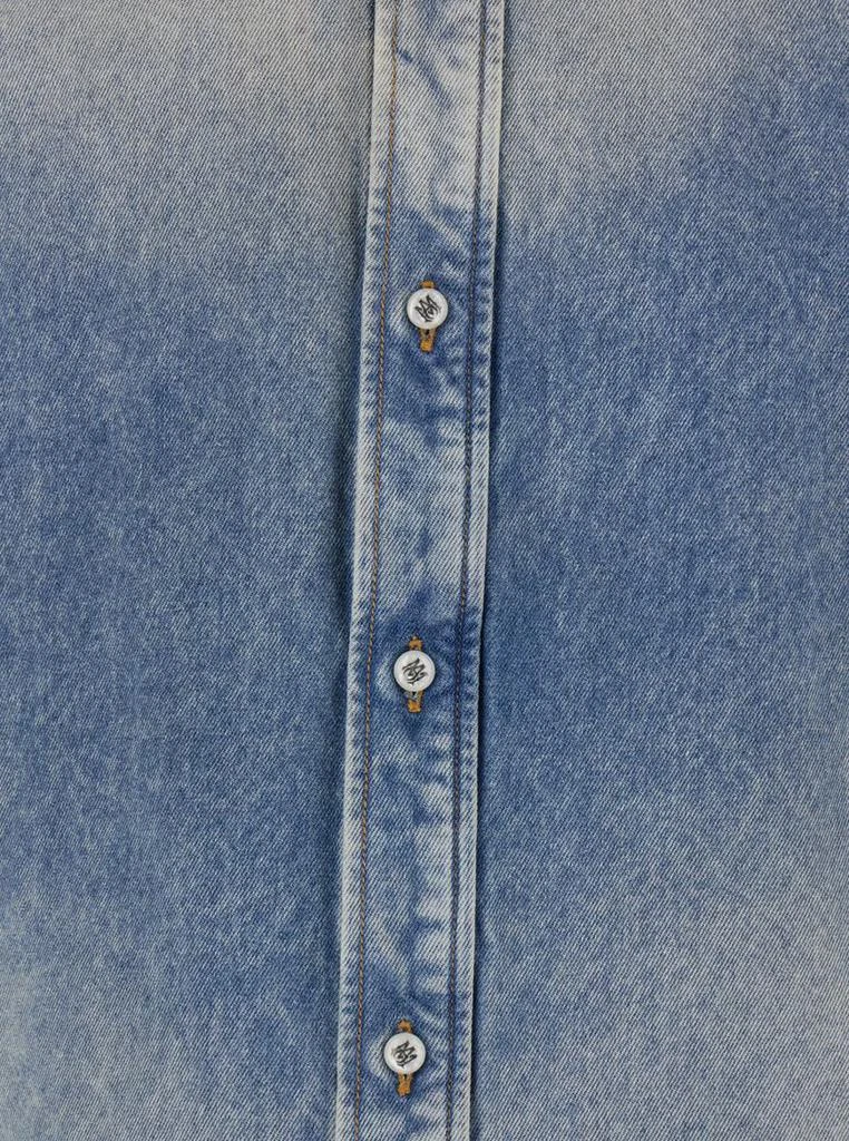 AMIRI Light Blue Shirt With Used Effect In Denim Man 3