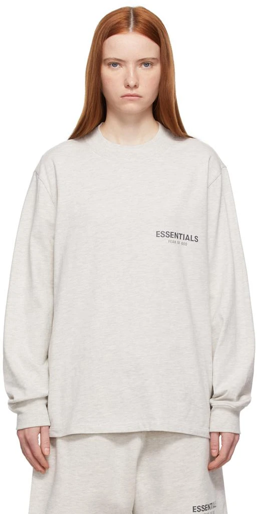Essentials Off-White Logo Long Sleeve T-Shirt 1