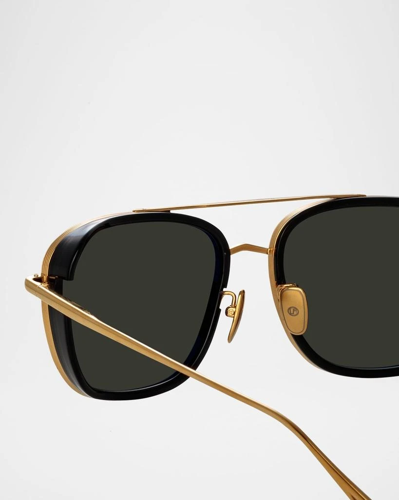 Linda Farrow Jarvis 18K Gold-Plated Titanium Aviator Sunglasses 4