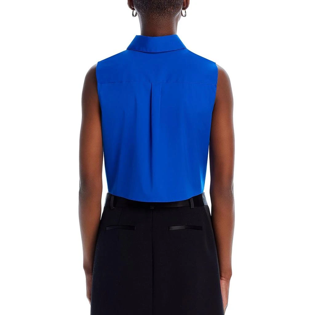 Theory Crop Classic Womens Solid Cotton Button-Down Top 2