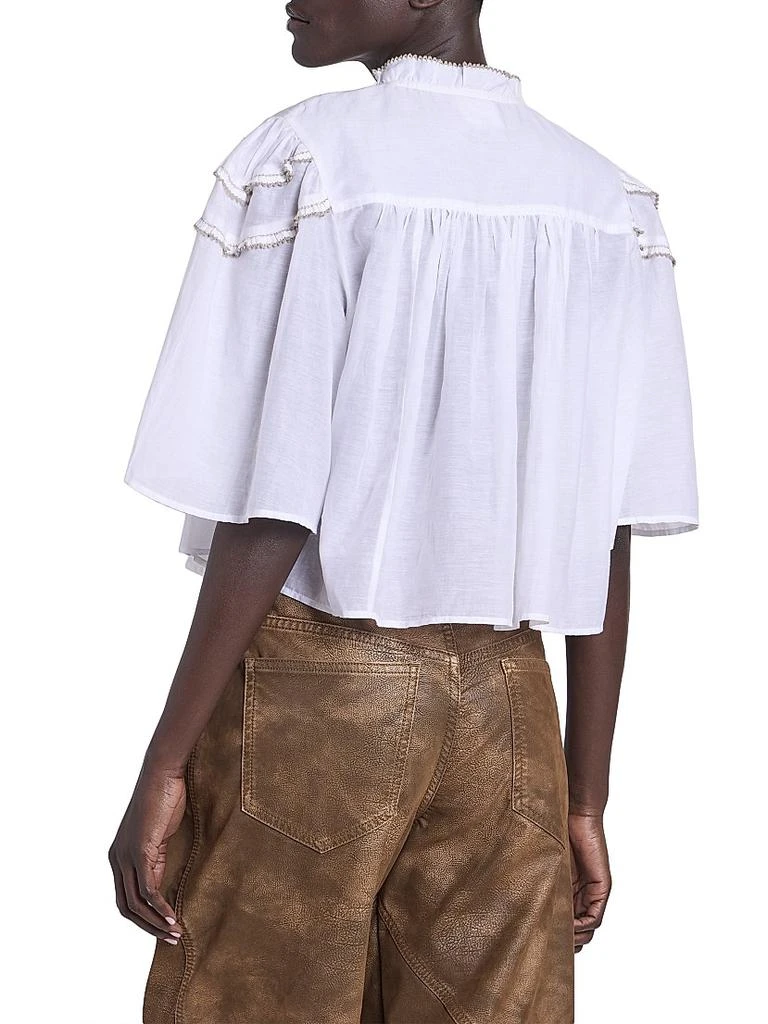 Isabel Marant Étoile Carmen Cotton-Blend Ruffle Top 5