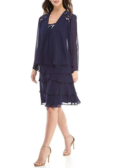 Jacket Dress with Sequin Cut Out Applique Set  On Sale Now with Up to 31%  Off | Discover Exclusive Deals & Savings at BeyondStyle  Authentic SLNY  Women|Cocktail & Party Dresses |