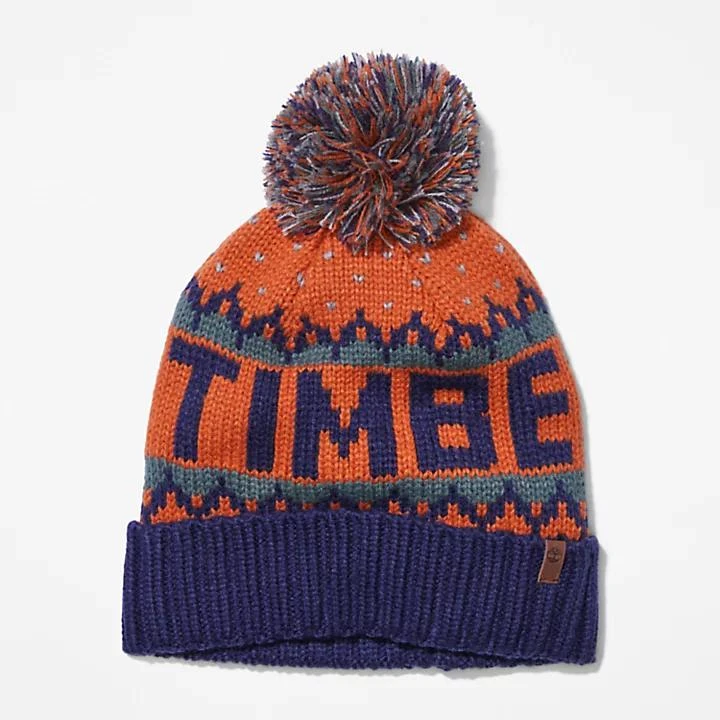 Timberland Knit-In Logo Cuffed Beanie for Men in Orange 1