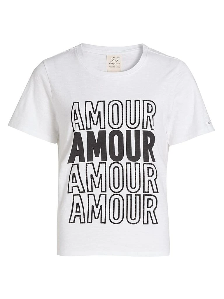 Cinq à Sept Embellished Amour Graphic T-Shirt