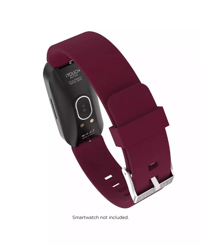 iTouch Active Unisex Maroon Black Extra Interchangeable Silicone Strap 4